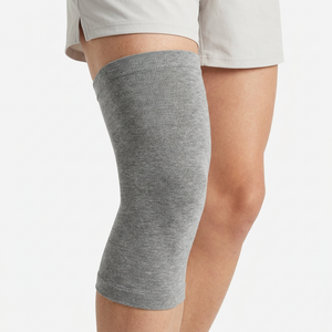Nexova bamboo knee sleeve worn on the knee — front view